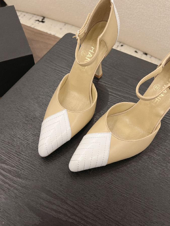 最高級シャネルスーパーコピー シャネル スリングバック ヒール ダブルC ベージュ ホワイト クロコ エナメル シャネル 靴 レディース - 画像 (7)