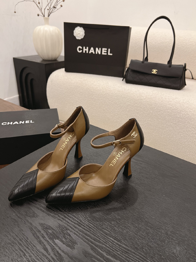 最高級シャネルスーパーコピー シャネル スリングバック ヒール ダブルC ブラウン ブラック クロコ エナメル レディース - 画像 (3)